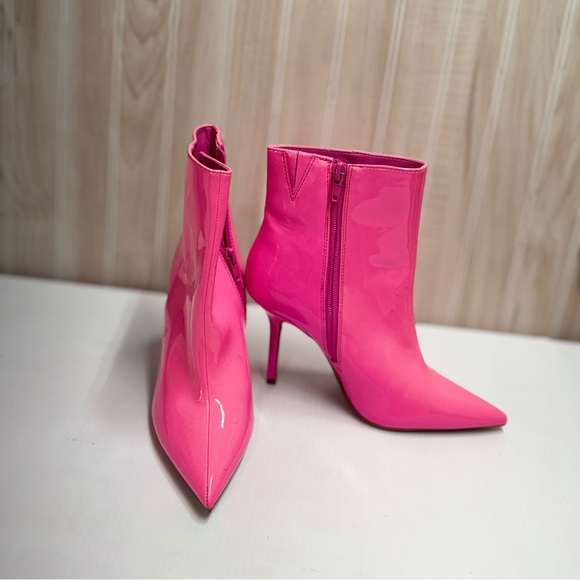INC International Concepts Glossy Pink Ankle Booties - Picture 4 of 8